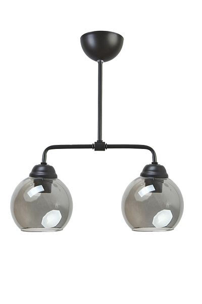 Modavize Star Modern Black Smoked Glass 2-Piece Chandelier - Living Room and Bedroom Design