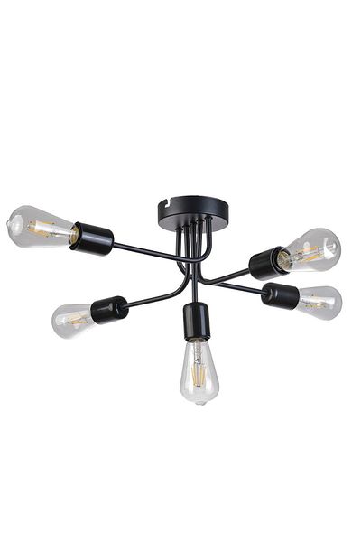Modavize Pony Modern 5-Piece Black Chandelier - for Living Room, Kitchen, Bedroom and Room