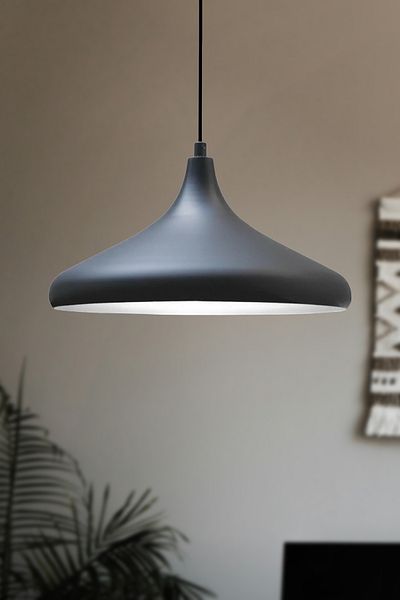 Modavize Nil Special Design - Black Metal - White Cafe-Kitchen Single Pendant Lamp Chandelier