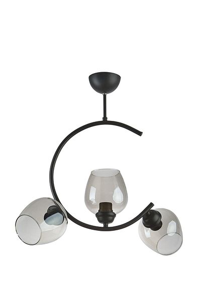 Modavize Mosso Special Design - Modern Black Smoked Living Room Chandelier 110 Glass Set of 3