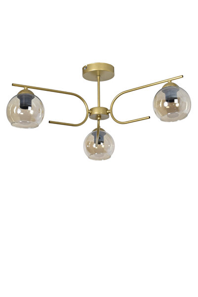 Modavize Aloha Modern Tasarım Salon Yatak Odası Mutfak Eskitme Renk Bal Camlı 3 lü Avize