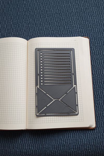 Karmelom Studio Bullet Journal Note and Letter Envelope Themed Template Ruler