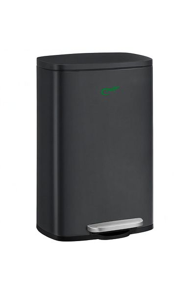 Crocodile تمساح Stainless Steel Dustbin, 50 Liter/13.2 Gallon Capacity, Matt Black,