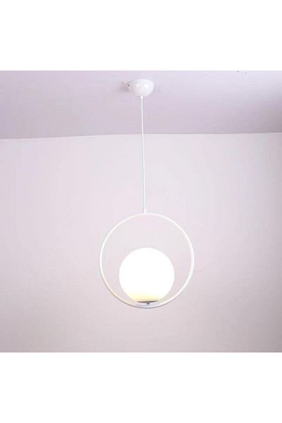 Modavize Sosa Decorative - Single Chandelier with White Glass - for Living Room, Kitchen and Bedroom