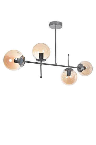 Modavize Feris Gray Colored Modern Design 4-Piece Chandelier - Honey Glass Bedroom