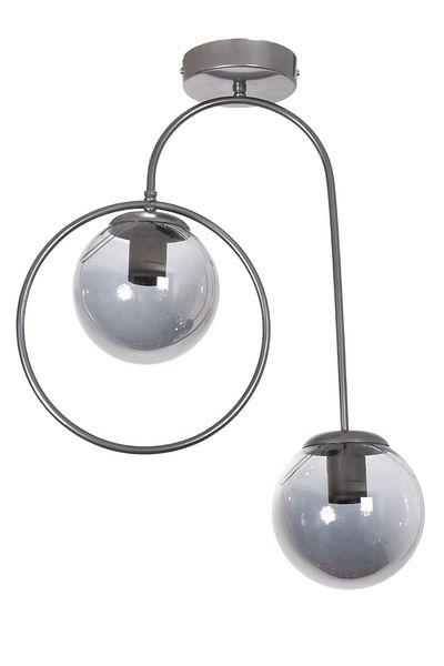 Modavize Bali Modern Living Room - 2-Piece Chandelier Body Smoke Glass - Kitchen and Bedroom - Hall Gray Color