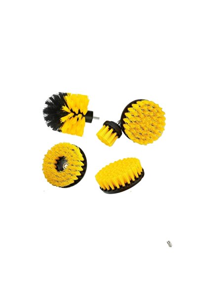 OEM Set of 5 Cleaning Brushes, Attachable, for Drill, Plastic, Yellow and Black