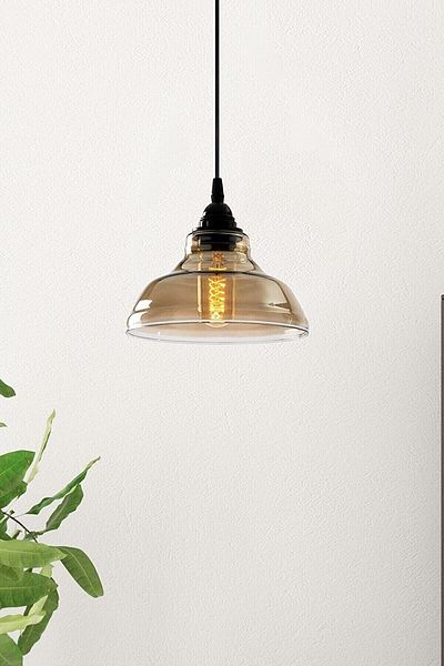 Modavize Dilberay Luxury Living Room - Smoked Glass Modern Cafe-Kitchen Single Pendant Lamp Chandelier