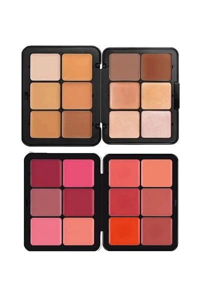 Handaiyan Handayan 2-pack creamy lipstick and contour palette, 24 multi-colored shades