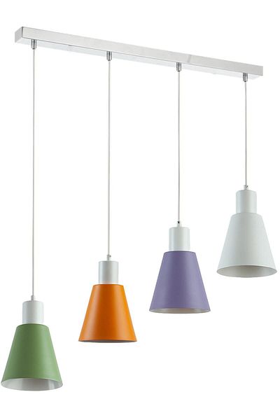 Modavize Trend Modern 4-Piece Chandelier - Green, Orange, Lilac, White Living Room-Kitchen-Bedroom-Cafe Row