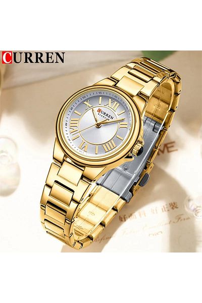 Curren 9091 Watch for Women Top Brand Luxury Quartz Watch Stainless Steel Luminous Wristwatch Elegan