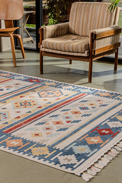 KREASYON HALI Antique AN006 Çok Renkli Hav Toz Vermez Salon Mutfak Koridor Ot...