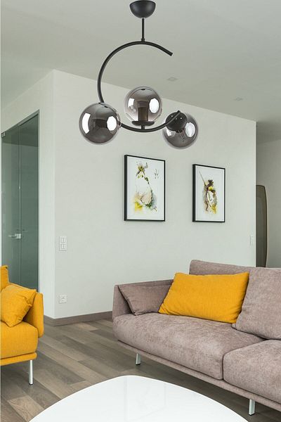 Modavize Julia Special Design - Black Smoke 3-Piece Chandelier Set for Living Room, Kitchen and Bedroom
