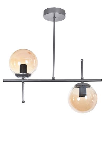 Modavize Feris Gray Colored Modern Design 2-Piece Chandelier - Honey Glass Bedroom