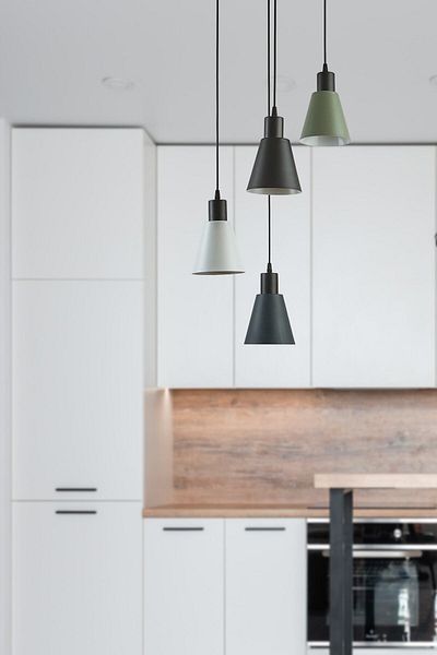Modavize Pera Modern Cafe Kitchen Living Room 4-Piece Pendant Lamp Chandelier - Black, Anthracite, White, Green