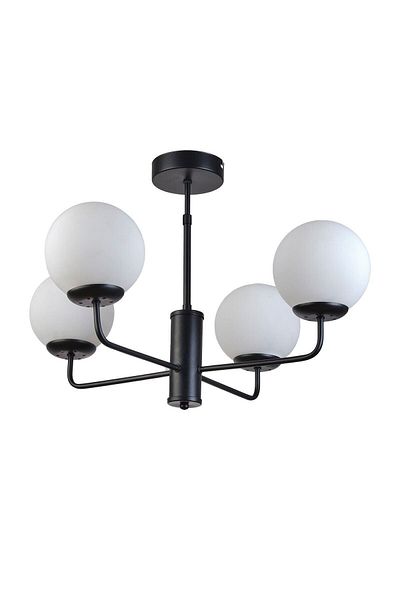 Modavize Lapis Modern Design - Set of 4 White and Black Glass Chandelier