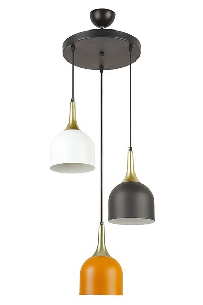 Modavize Reina Modern Design - 3-Piece Pendant Chandelier - White, Black, Orange - Living Room-Kitchen-bedroom-cafe