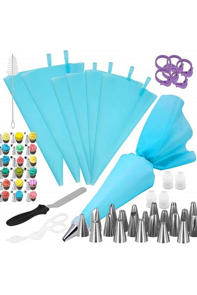 OEM Set ornare prajituri, Silicon/Inox/Plastic, 70 piese, Multicolor