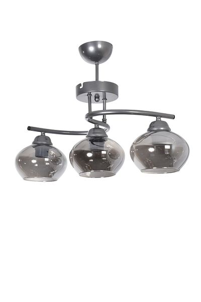 Modavize Fuji Modern Decorative 3-piece Chandelier - Gray Color with Smoke Glass, for Kitchen and Bedroom
