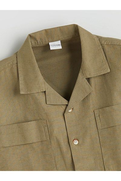 LC Waikiki Lcw Kids Khaki Linen Blended Boy Shirt