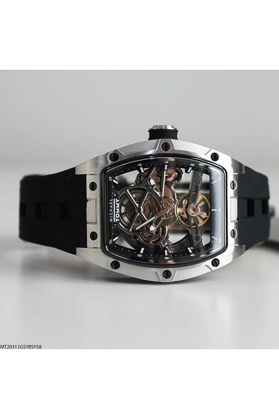 MICHAEL TOMMY Mt20313Gsybsy58 Automatic Men's Wrist Watch with Silicone Cord