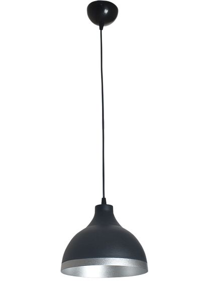Modavize Ada Modern Kitchen Cafe - Single Pendant Lamp Chandelier with Black Metal Silver Stripe (Diameter 20cm)