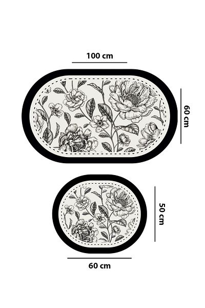 Chilai Home Rasse 2-Piece Bath Mat Set, Non-Slip Base Djtbanyo