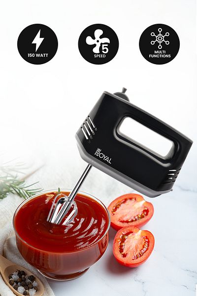 Royal Electric Hand Mixer 5 Speed -copper Motor, Ra-hm38