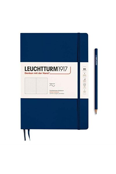 Leuchtturm1917 دفتر تكوين، B5، غلاف ناعم، 123 ورقة، منقط، كحلي 349301