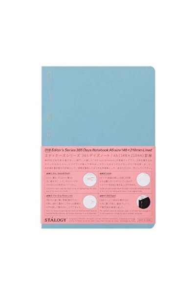 Unmeiprojects Stalogy 365 Days Notebook A5 Çizgili Japon Defteri Blue Mavi