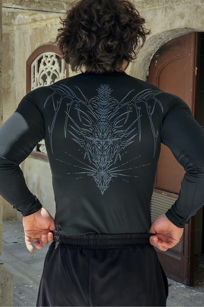 Liber Ezekiel - Kompresní tričko s dlouhým rukávem (ČERNÉ)
