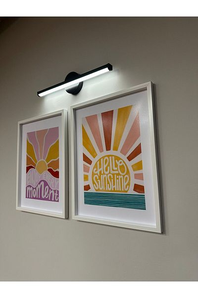 Senden Hediye Hello Sunshine Wall Painting Set of 2 with Adhesive Tape and Sconce