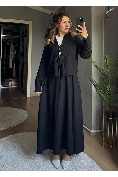 Qenz Modest Eid Suit -Black