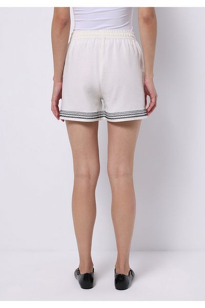 Colin's Regular Fit High Waist Embroidered Women's White Shorts