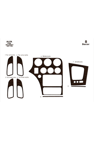 Marscockpitdesign ألфа 159 كونسول-توربيدو 2005 9 قطع
