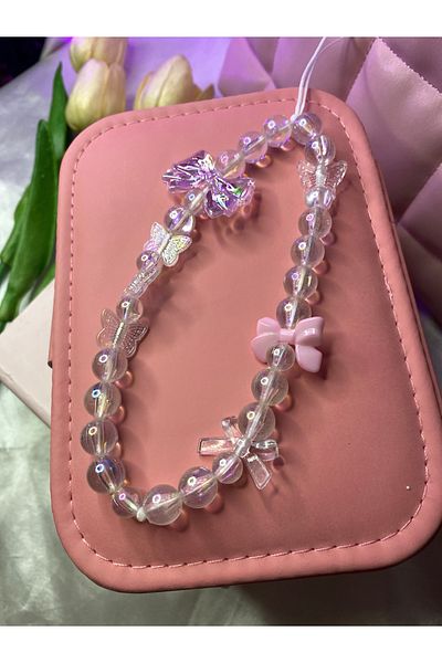 TATLIŞ Handmade Bow Detailed Long Model Phone Charm / Phone Ornament Gift Keychain