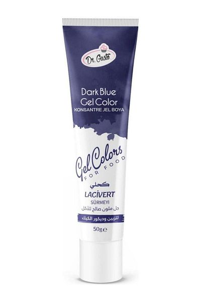 Dr. Gusto Dark Blue Gel Food Coloring 50 Gr – Tube Form Candy Dough and Pastry Coloring