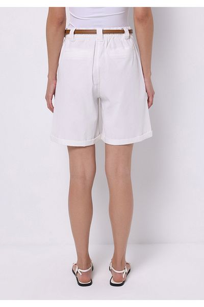 Colin's Pantaloni scurți albi pentru femei, slim fit, talie înaltă