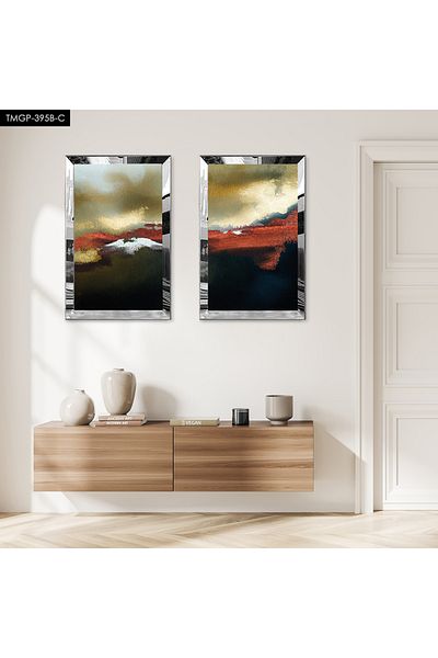 Zevahir Mobilya Dekorasyon SET DE MASA MDF DUBLA CU CADRU DE PLEXY CU OGLINDA SILVER FOND DE CULOARE INTERIOARA