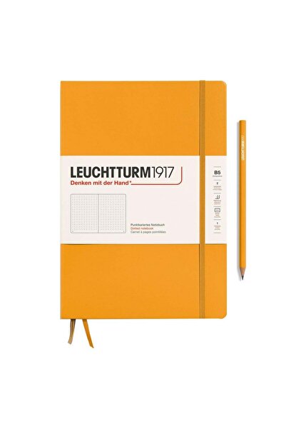 Leuchtturm1917 Composition Notebook, B5, Sert Kapak, 219 Sayfa Not Defteri, Noktalı, Rising Sun 3661