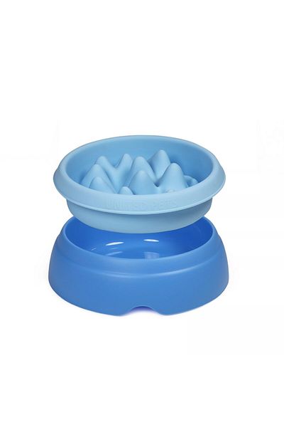 UNITED PETS Bol pentru caini, K2 Dog slow feeder, hranire lenta, albastru
