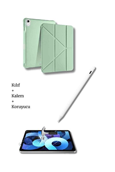 Fuchsia آيباد A16 11. الجيل و10. مجموعة حافظة الكمبيوتر اللوحي المتوافقة مع Nesil A3355 A2757 وواقي شاشة القلم اللوحي