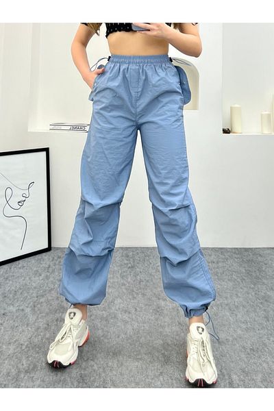 DeChival PANTALONI PARAȘUTĂ / PANTALONI PARAȘUTĂ FEMEI CU TĂIȘE BAGGY - CU CAPAC DE BUZUUNAR
