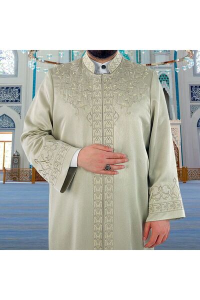 İkranur Lüks Fesebbih İmam Cübbesi Mint Yeşili