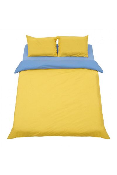 Heinner Heinner Home bed linen for 2 people, 100% cotton, yellow / blue, 3 pieces