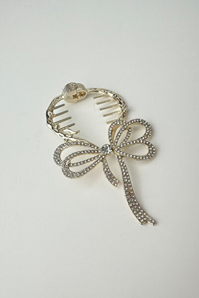 Modex Gold Color Stone Bow Knot Buckle