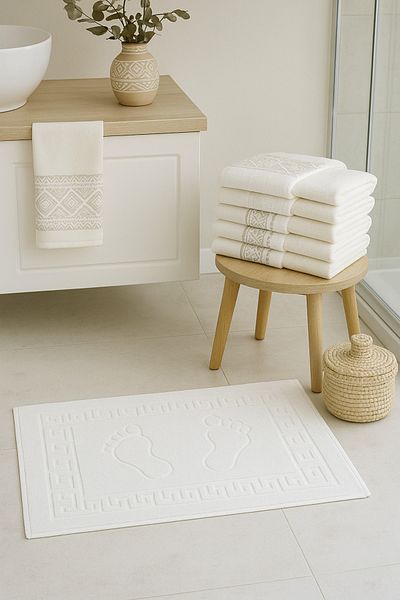 NEEA HOME 100% Cotton Bath Foot Towel 2 Pieces – 50X70Cm Super Absorbent Bath Foot Towel 715Gr/M2