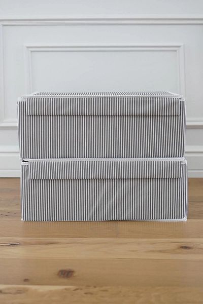 Enuverbi 2 Pieces Box Storage Box and under Bed Compatible Clothes Pillow Storage Organizer Storage Box 50X40X19