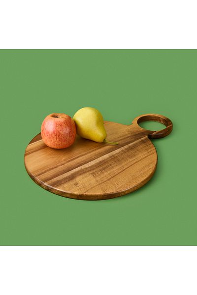 MİEN Mien Acacia Round Ring Cutting Board - Brown - 38X28 cm