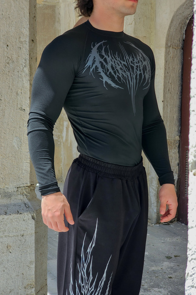 Liber Ezekiel - Kompresní tričko s dlouhým rukávem (ČERNÉ)